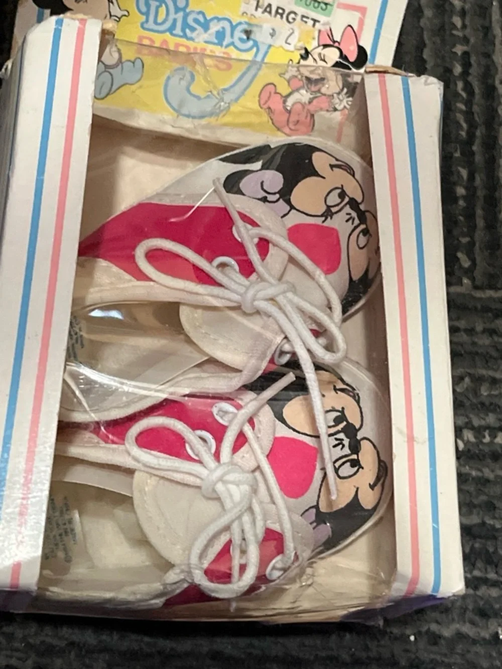 1984 Disney Babies Pink & White Infant Shoes